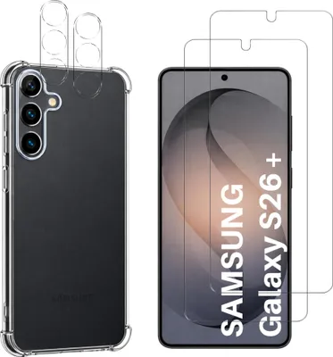 Produktbild von Stoßfeste Hülle für Samsung Galaxy S26 PLUS und 2 gehärtete Displayschutzfolien und 2 Kameraschutzfolien von Phonillico®