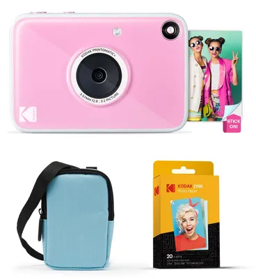 Produktbild von Kodak Printomatic+ Sofortbild Digitalkamera Starter-Set mit Tragetasche (Blau) u