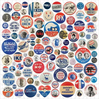 Produktbild von GALISON Quadratisches Puzzle Amerikanische Wahlplaketten 500 Teile