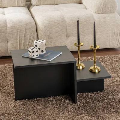 Image de Varian - Table basse, 80x40x40h cm noir, Porte-revues