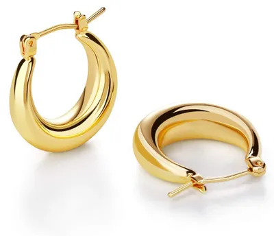 Image de Créoles dorées, hypoallergéniques, petites, bijoux fantaisie pour un usage quotidien