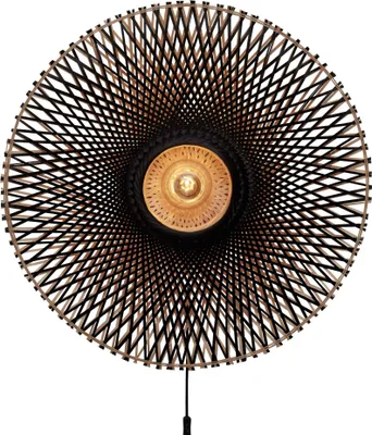 Produktbild von GOOD&MOJO - Wandlampe Kalimantan - Bambus/Schwarz - Ø87cm