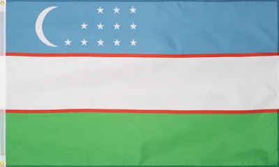 Produktbild von MUWO "Nations Together" | Usbekistan Flagge | 150×90 cm | Verstärktes Besatzband | Doppelt gesäumte Ränder | MW-93
