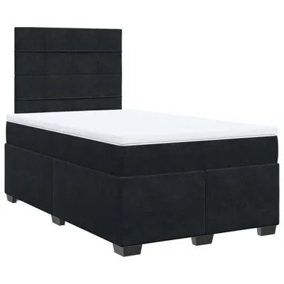 Produktbild von vidaXL Boxspringbett mit Matratze Schwarz 120x190 cm Samt