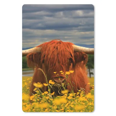 Produktbild von MuchoWow® Mauspad Mousepad Schottischer Highlander - Tiere - Blumen 18x27 cm - Mousepads - Maus Mat - Pad - Mausunterlage