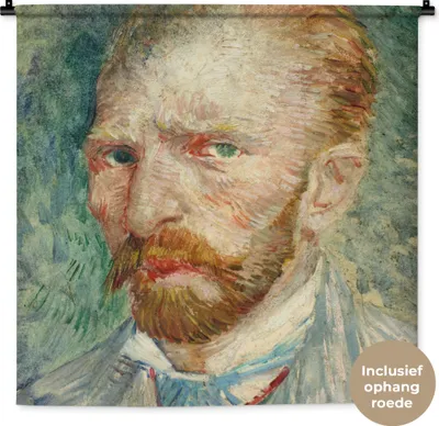 Produktbild von MuchoWow® Wandteppich Wandbehang Selbstporträt - Vincent van Gogh 90x90 cm Tapisserie Dekoration Wandtuch - Wandaufhänger