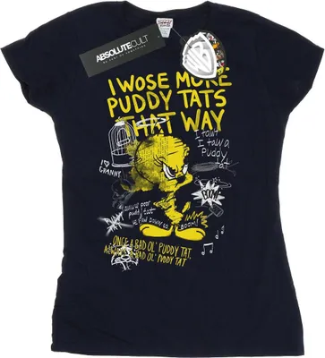 Produktbild von Looney Tunes - "More Puddy Tats" T-Shirt für Damen BI1485 (XXL) (Marineblau)