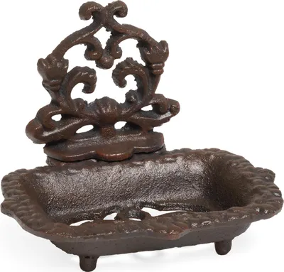 Image de Moritz Porte-savon avec rosace décorative Porte-savon Porte-savon en fonte Porte-savon hérisson Boîte à savon Egouttoir