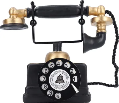 Zdjęcie produktu dla Ozdoba telefoniczna retro, antyczny przewodowy telefon stacjonarny, telefon vintage z obrotową tarczą, model do domu, kawiarni, baru, restauracji