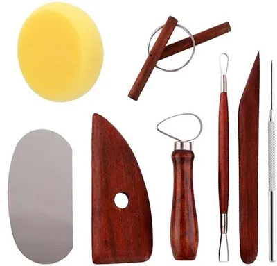 Produktbild von 8-teiliges Set für Lufttrocknungs-Kunststoffklei, ideal für Anfänger und Profis, geeignet für Keramik, Kunst, Basteln