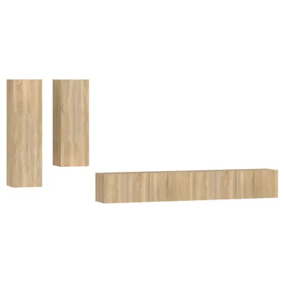 Image de vidaXL Ensemble de 4 meubles TV en bois composite chêne Sonoma