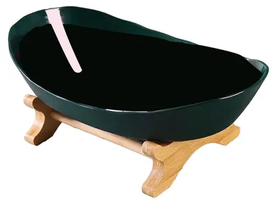 Produktbild von Obstschale mit 2 Ebenen, multifunktional, dekorativ, Holzständer, Snack, Brot, Kuchen, Tellerregal für Zuhause, Restaurant, Wohnzimmer