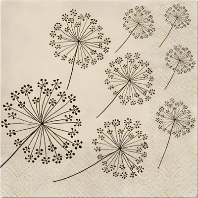 Produktbild von 20 Servietten Recycling Papier We care Dandelions - Pusteblumen 33x33cm