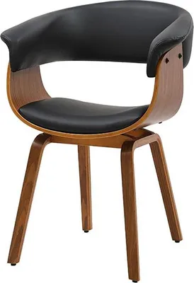 Produktbild von riess-ambiente Design Stuhl ORGANIC schwarz Walnuss Kunstleder mit Armlehnen