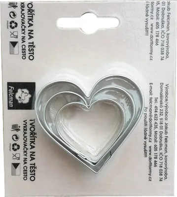 Zdjęcie produktu dla Zestaw foremek do ciastek w kształcie serca, mały, 3 rozmiary, CZ
