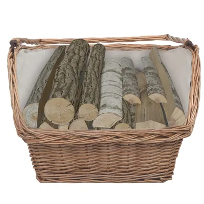 Immagine prodotto di vidaXL Cestino in legno con maniglia per il trasporto 61,5 × 46,5 × 58 cm Vimini marrone