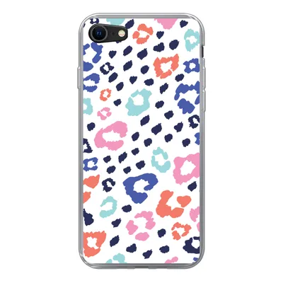 Produktbild von MuchoWow® Handyhülle Schutzhülle Hülle für iPhone 8 Panther Druck - Pastell - Farben Silikon Softcase Handy Hülle - Schutzhaube