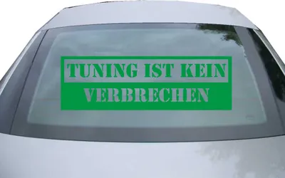 Produktbild von Indigos UG - Aufkleber Heckscheibe & Motorklappe DE7105 - grün - 600x189 mm - Tuning ist kein Verbrechen - Auto Scheiben Fenster Heckklappe Tuning Racing JDM - Die cut