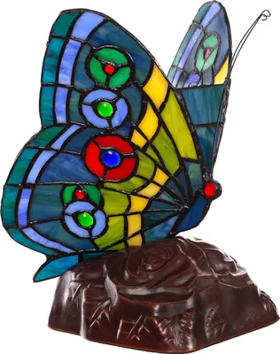 Produktbild von Birendy Tischlampe Tiffany Style Schmetterling169 Motiv Lampe Dekorationslampe