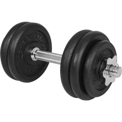 Produktbild von GYRONETICS® Kurzhanteln - 15kg, 2x1,25kg, 4x2,5kg Gewichte, 25mm, mit 2 Sternverschlüssen, gerändelt, Hantelscheiben aus Gusseisen - Hantelset, Kurzhantelset
