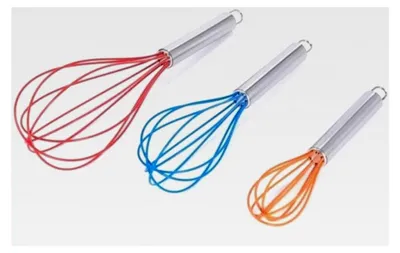 Produktbild von Schneebesen Rührbesen aus Silikon und Edelstahl, 3-teilig in Farben