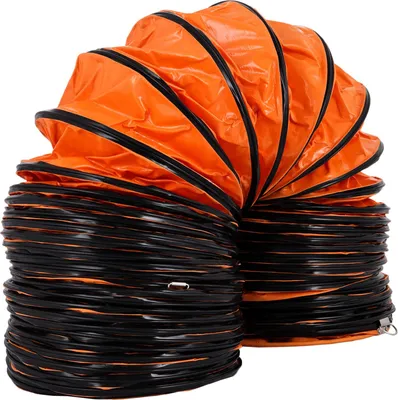 Produktbild von 9,8 m Lufttransportschlauch Lüfterdurchmesser 30,48 cm Warmluftschlauch 35 x 35 x 28 cm Belüftungsschlauch Baustellenschlauch Orange Belüftungsschlauch für Heizgebläse Flexible Lüftungsleitung