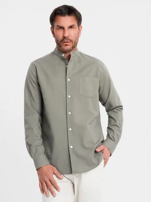 Zdjęcie produktu dla Ombre Clothing Koszula męska z długim rękawem Kobee khaki XL