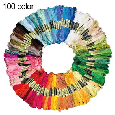 Produktbild von 24/50/100 Stück Stickgarn Kreuzstich Baumwolle DIY Floss Stränge Nähwerkzeuge-Größen:100pcs