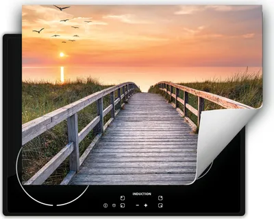 Produktbild von DarHaus Herdabdeckplatte 70x52 cm Anti Rutsch Matte Aufrollbar, Landschaft