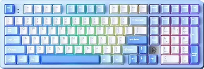 Produktbild von LEOBOG Hi98 Pro Mechanische Tastatur mit 3 Modi und Aluminiumlegierung, 101 Tasten, kabellos, Hot-Swap-fähig, Gaming-Tastaturen, Blau