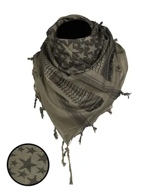 Image de Mil-Tec foulard, "Shemagh", Stars, olive-noir