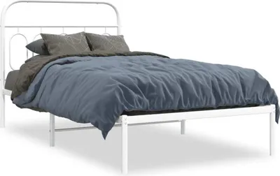 Obrázek produktu pro vidaXL Postel s čelem kovová bílá 100x200 cm