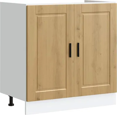 A product shot of a kitchen cabinet with two doors.