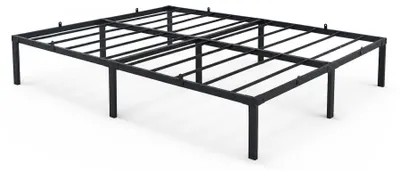 Zdjęcie produktu dla Łóżko Metalowe 140x190 cm Łóżko Gościnne Składane Metalowy Stelaż i Rama Czarne 9 nóżek 20 listew
