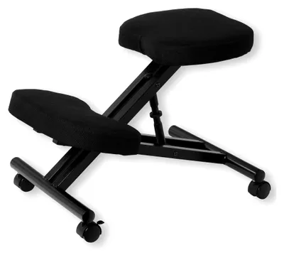 Produktbild von Kniestuhl Kniehocker Sitzhocker Bürohocker Gesundheitsstuhl in schwarz, höhenverstellbar, gepolstert und rollbar