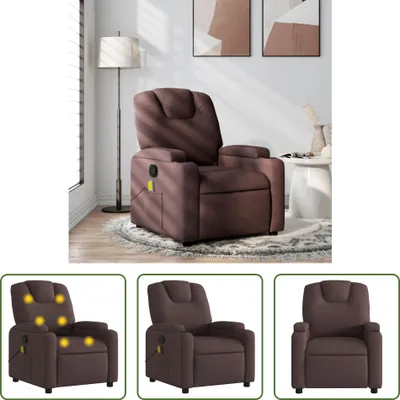 Zdjęcie produktu dla Fotel masujący The Living Store ciemnobrązowy materiał