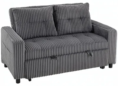 Produktbild von HOMCOM Schlafsofa, 2-Sitzer Sofa 157x190cm mit Verstellbare Rückenlehne Hellgrau