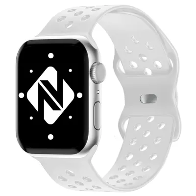 Immagine prodotto di Cinturino di ricambio in silicone morbido NALIA per smartwatch, compatibile con Apple Watch (modelli Ultra/SE e Series 8/7/6/5/4/3/2/1), taglie 42mm, 44mm, 45mm e 49mm. Bracciale sportivo per Apple Watch, adatto sia per uomo che per donna, colore: bianco
