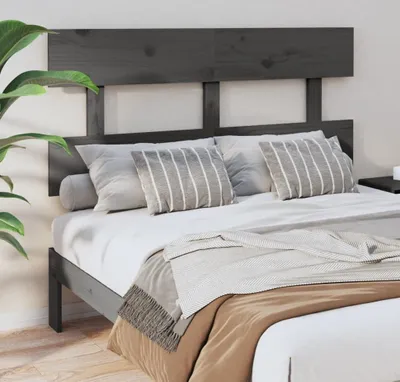 Produktbild von The Living Store Kopfteil Grau 138x3x81 cm Massivholz Kiefer