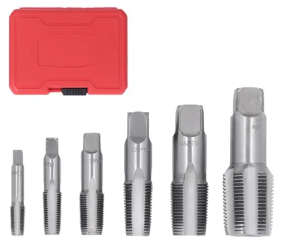 Produktbild von Pipetap Set 6-teilig - Kohlenstoffstahl Gewindeschneidwerkzeug mit Aufbewahrungsbox