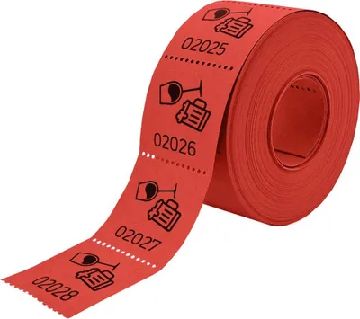 Image de Ticket boisson sur rouleau avec symbole bière et vin - 500 tickets