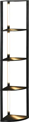 Produktbild von LED Standleuchte, Eckregal, dimmbar, 4 Ablagen, warmweißes Licht, 41x30x164cm, Schwarz
