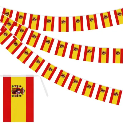 Spanien-Fahnenkette, 30 Fahnen, 10 m, 14 x 21 cm
