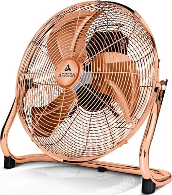 Image de Ventilateur de sol à 3 vitesses, en cuivre