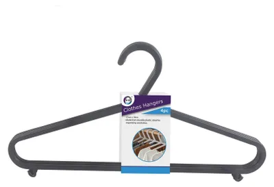 Produktbild von DID Kleiderbugel - 4x - Kunststoff - schwarz - 37 x 18 cm - Kleiderschrankorganisation