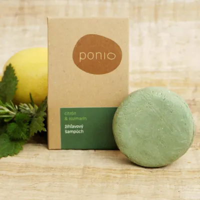 Produktbild von PONIO Festes Shampoo Brennnessel Zitrone und Rosmarin 30 g
