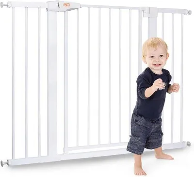 Produktbild von Treppenschutzgitter extra hoch verstellbar 75-124 cm weiß