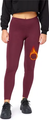 Image de Leggings thermiques doublés Bellivalini pour femmes, pour l'hiver et l'après-ski, BLV50-320 (bordeaux, L)