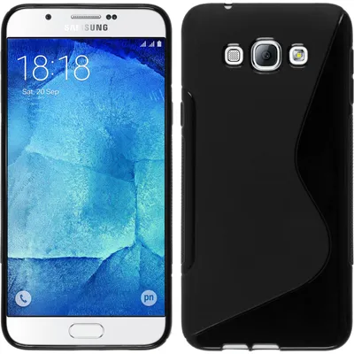Produktbild von PhoneNatic Case kompatibel mit Samsung Galaxy A8 (2015) - schwarz Silikon Hülle S-Style Cover