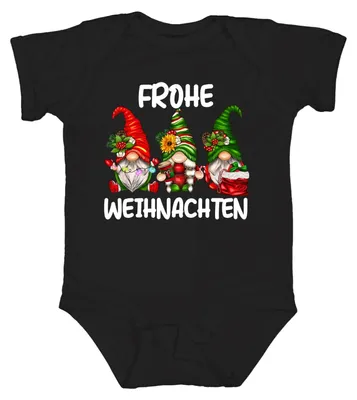 Zdjęcie produktu dla Wesołych Świąt! Body dla dziecka z motywem: skrzaty, elfy, gnomi, krasnale - Boże Narodzenie, czarny kolor, rozmiar 6/12 miesięcy